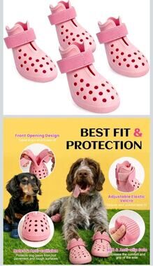 Dog Shoes Comfortable Paw Protection Adjustable Strap, Non-Slip, Easy-Clean Med.